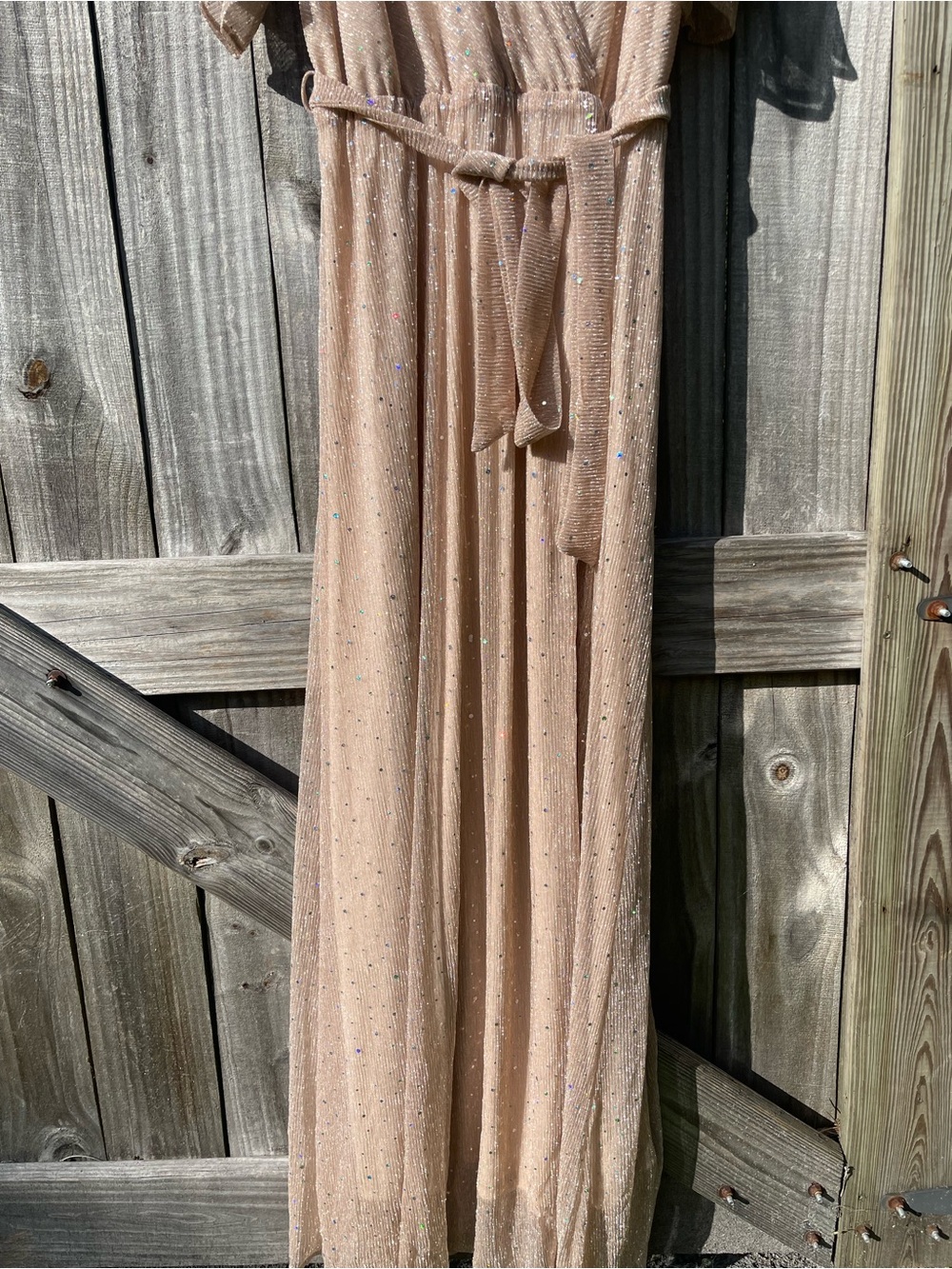 Baltic Born Beige Sparkle Sequin Dress Sz XXL Tall - Picture 6 of 15